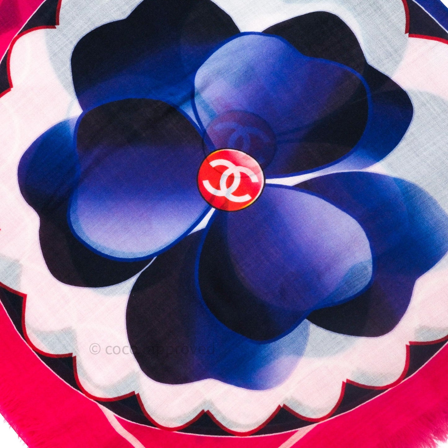 Chanel Cashmere Flower Scarf Pink