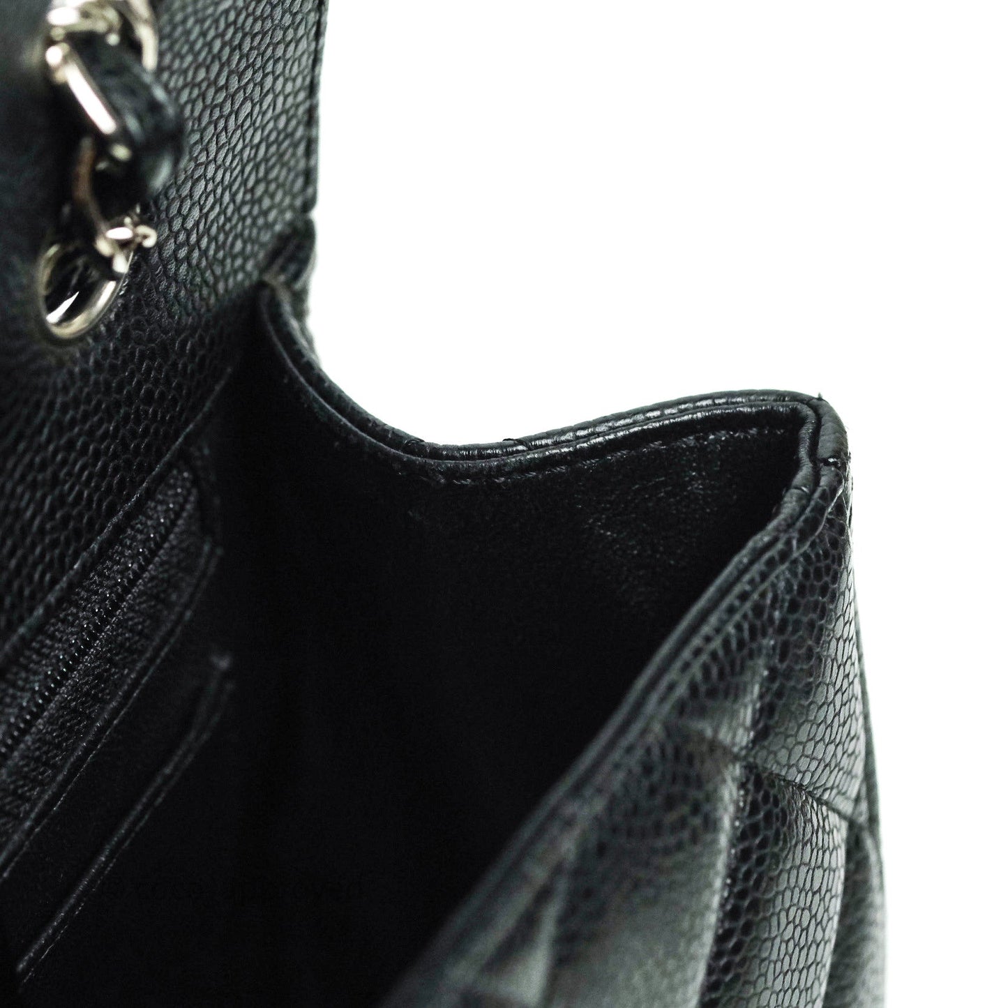 Chanel Quilted Maxi Single Flap Black Caviar Silver Hardware