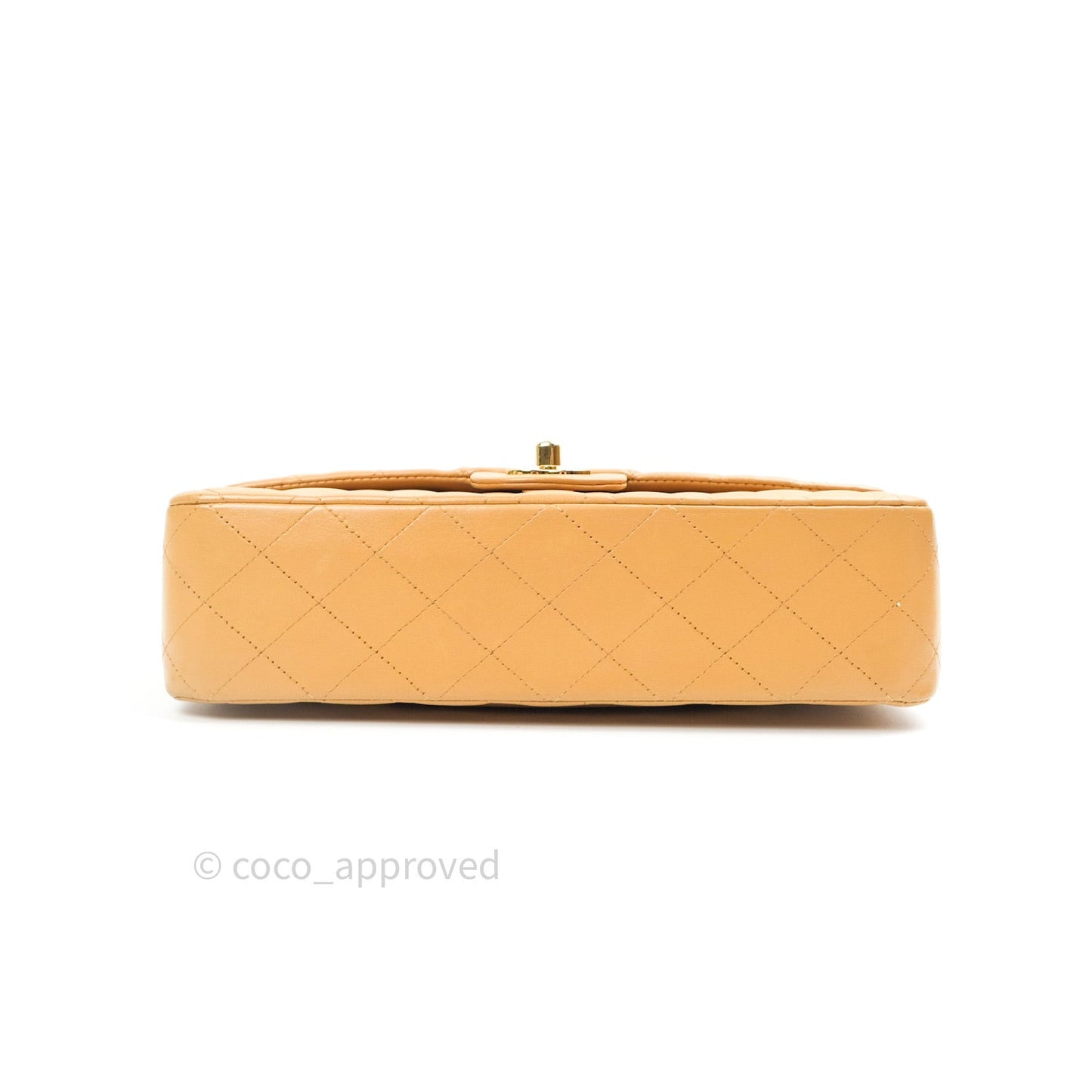 Chanel Vintage Classic M/L Beige Lambskin 24K Gold Hardware