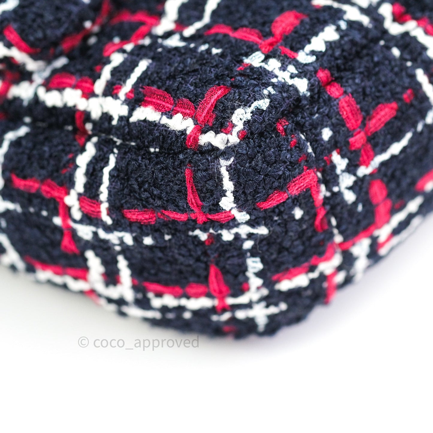 Chanel 19 Small Tweed Red Navy Mixed Hardware