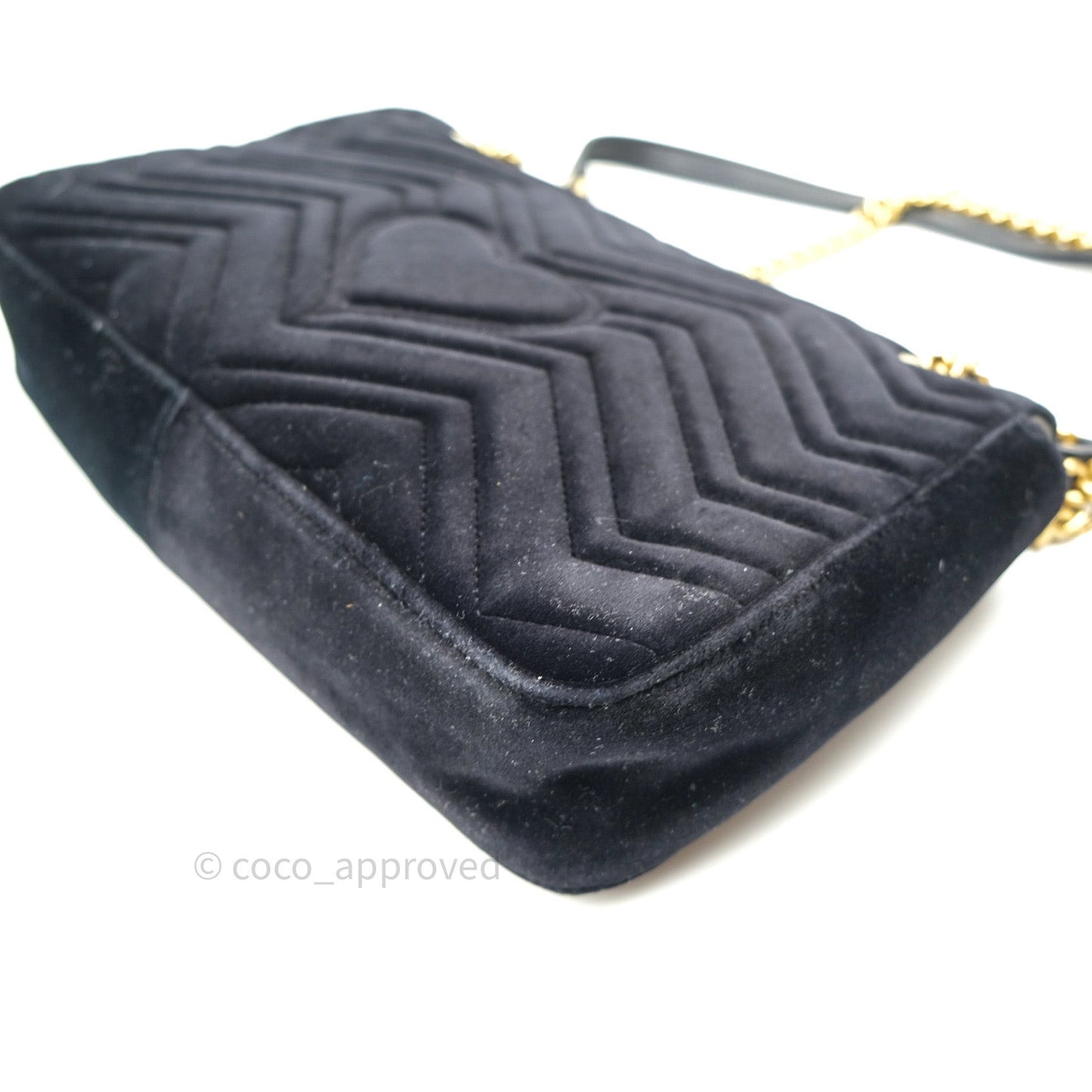 Gucci Medium Marmont Velvet Black Gold Hardware