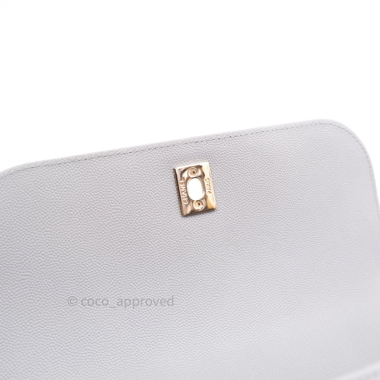 Chanel Quilted Medium Business Affinity Flap Grey Caviar Light Gold Hardware
