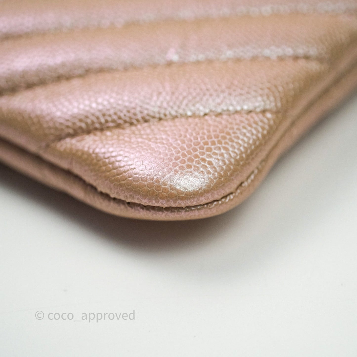 Chanel Medium O Case Chevron Rose Gold 17B