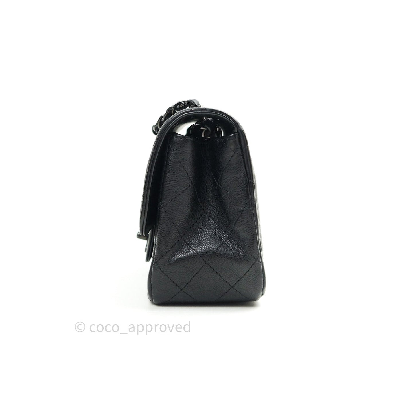 Chanel Quilted Mini Square Flap So Black Crumpled Calfskin