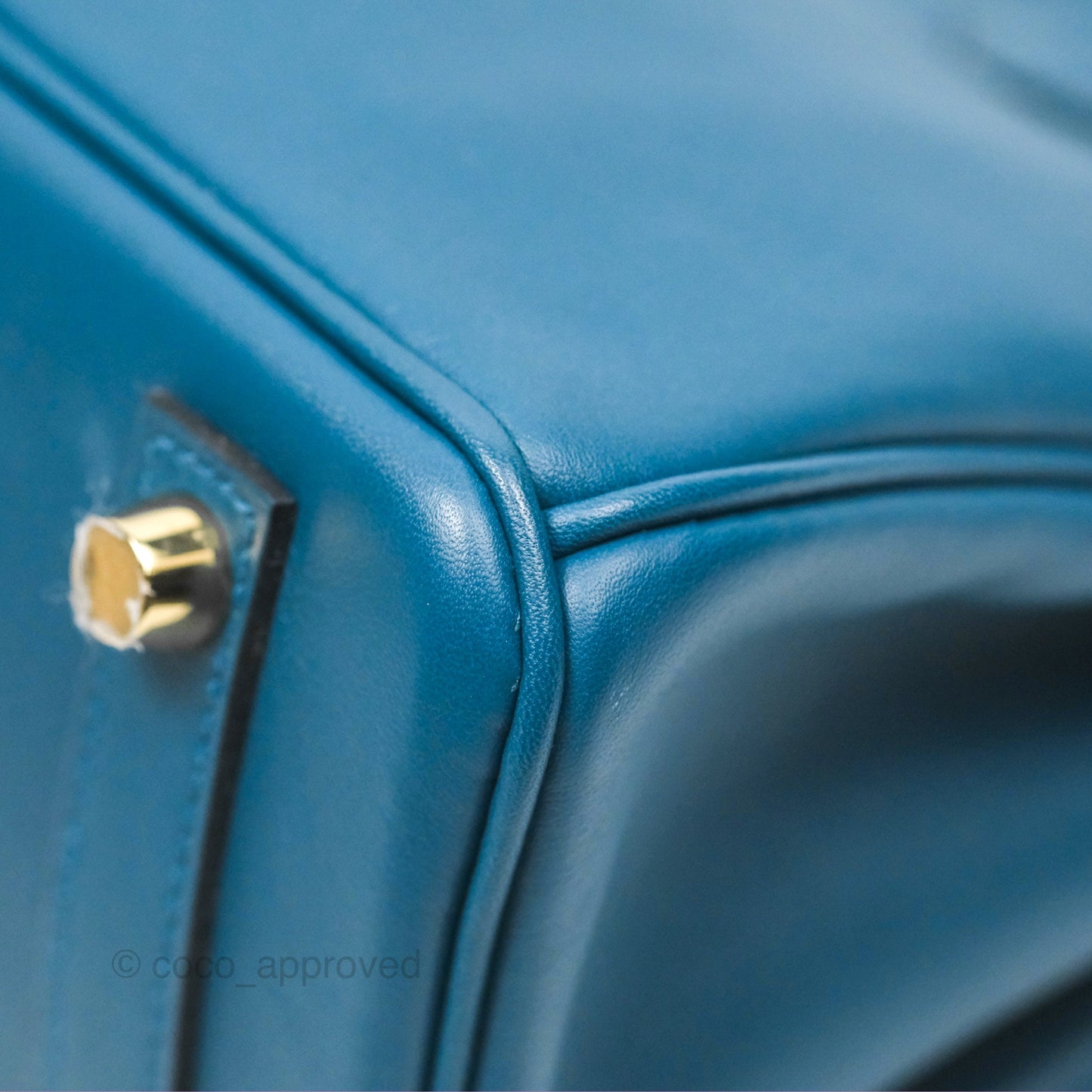 Hermes Birkin 25 Retourne Bleu Colvert Swift Gold Hardware