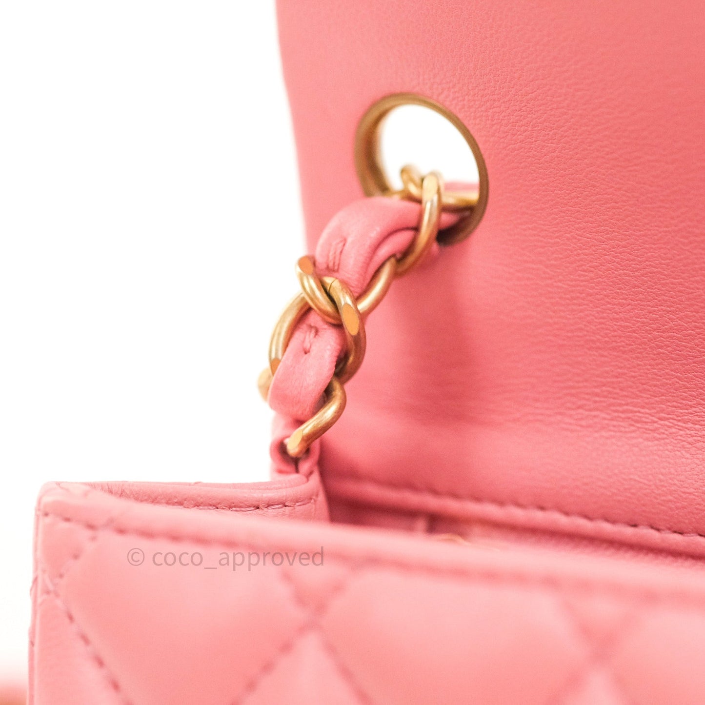 Chanel Mini Square Pink Lambskin Gold Hardware