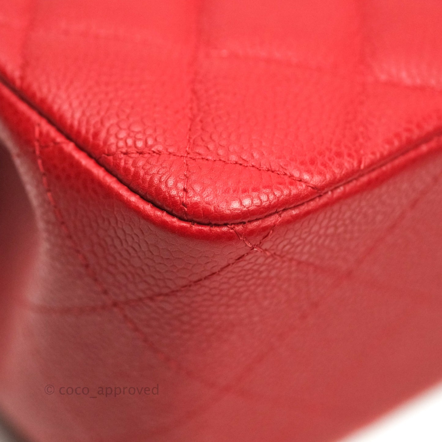 Chanel Classic Jumbo Double Flap Red Caviar Silver Hardware⁣⁣