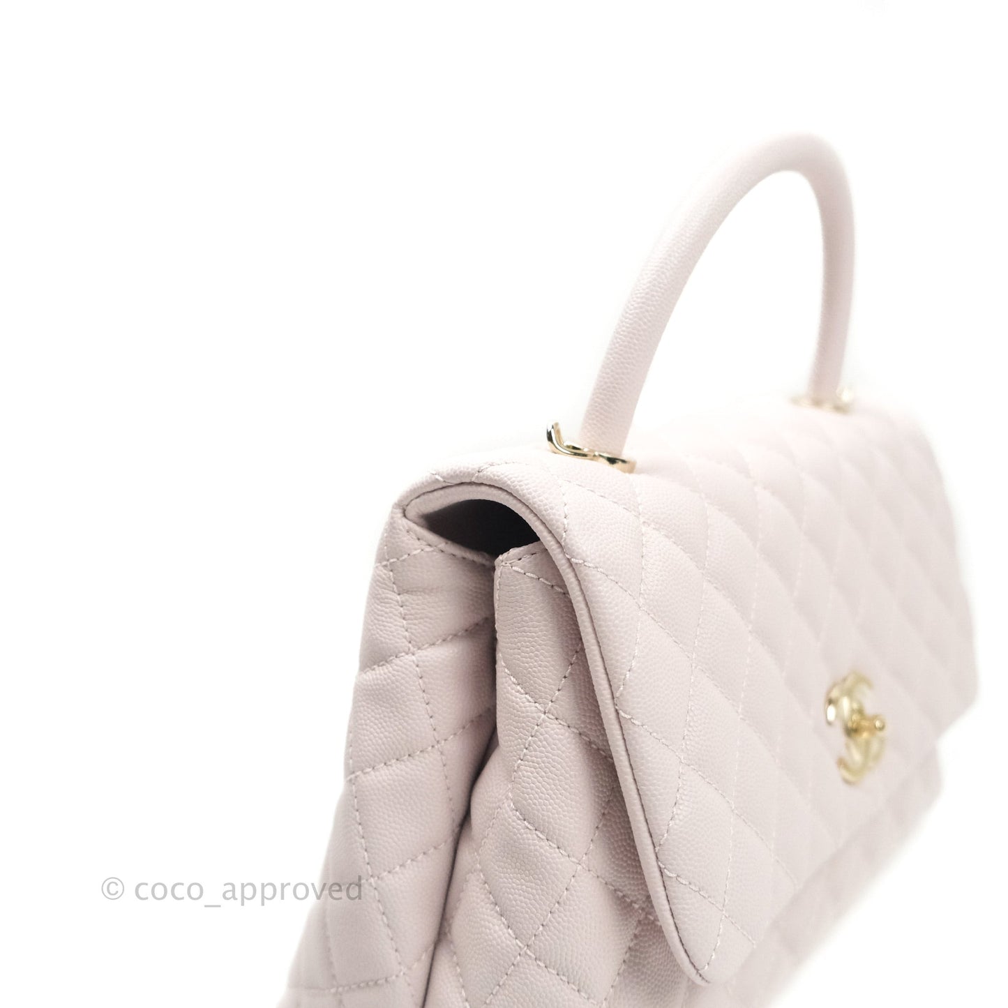 Chanel Small Coco Handle Quilted Lilac Caviar Gold Hardware