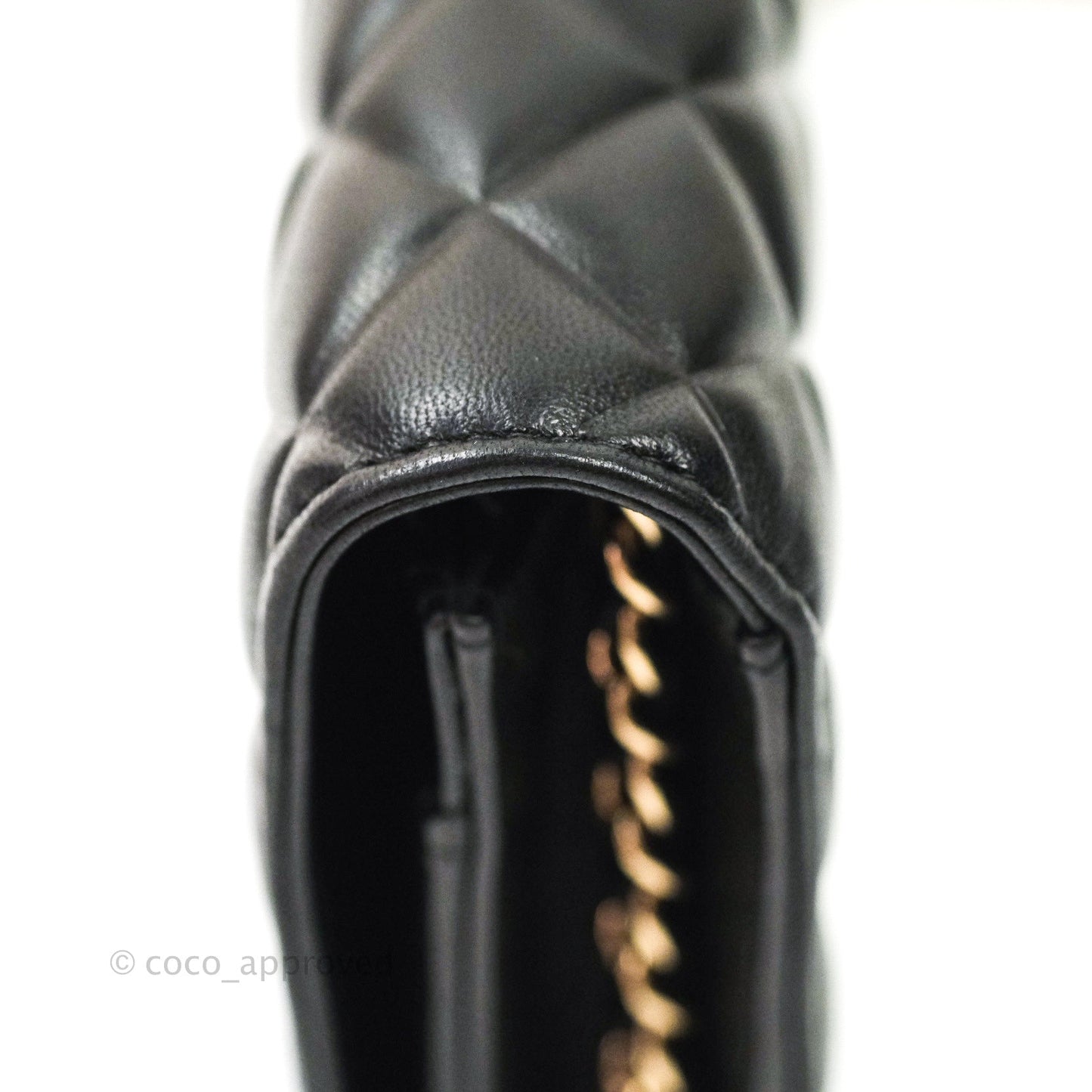 Chanel Quilted Wallet on Chain WOC Black Calfskin Gold Hardware