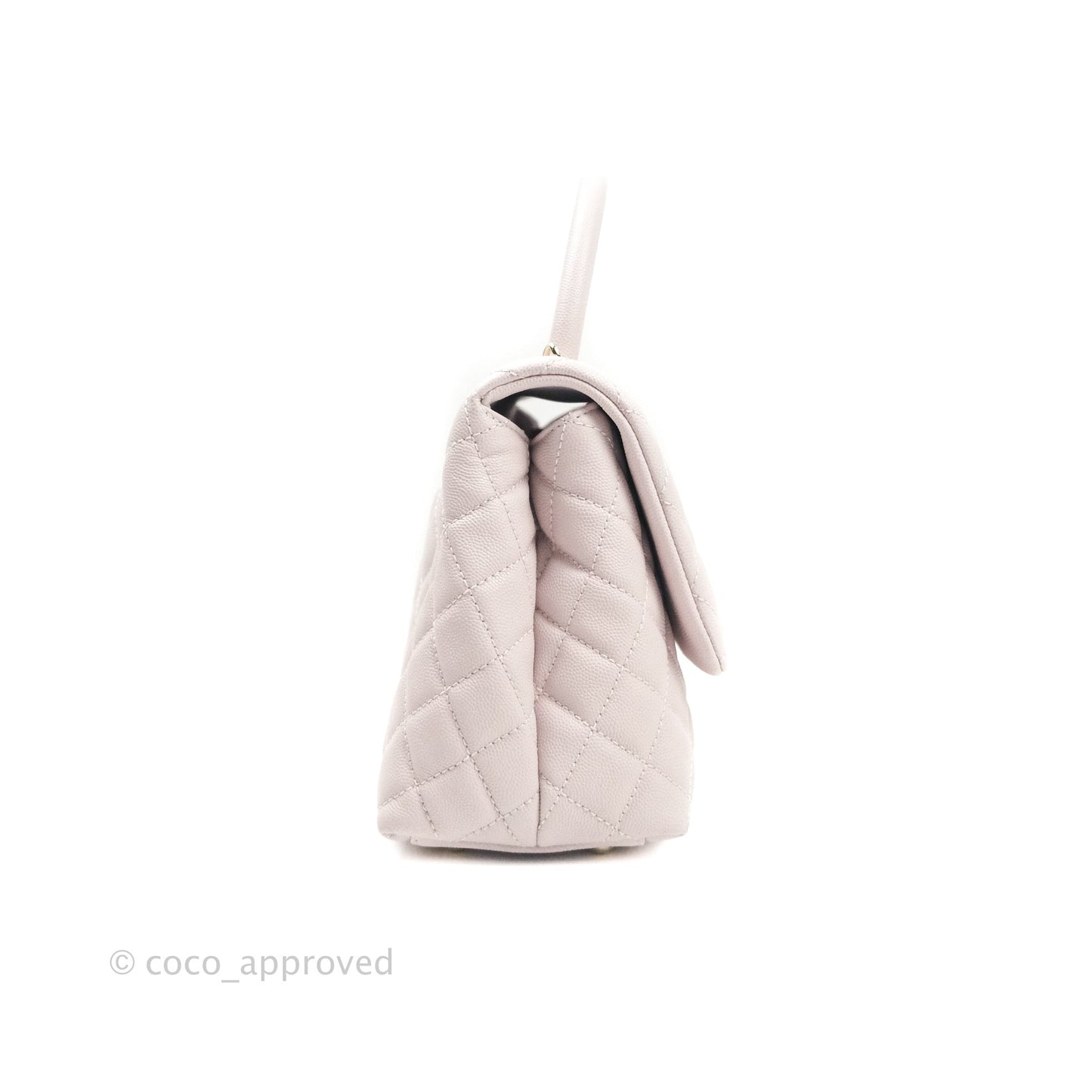 Chanel Small Coco Handle Quilted Lilac Caviar Gold Hardware