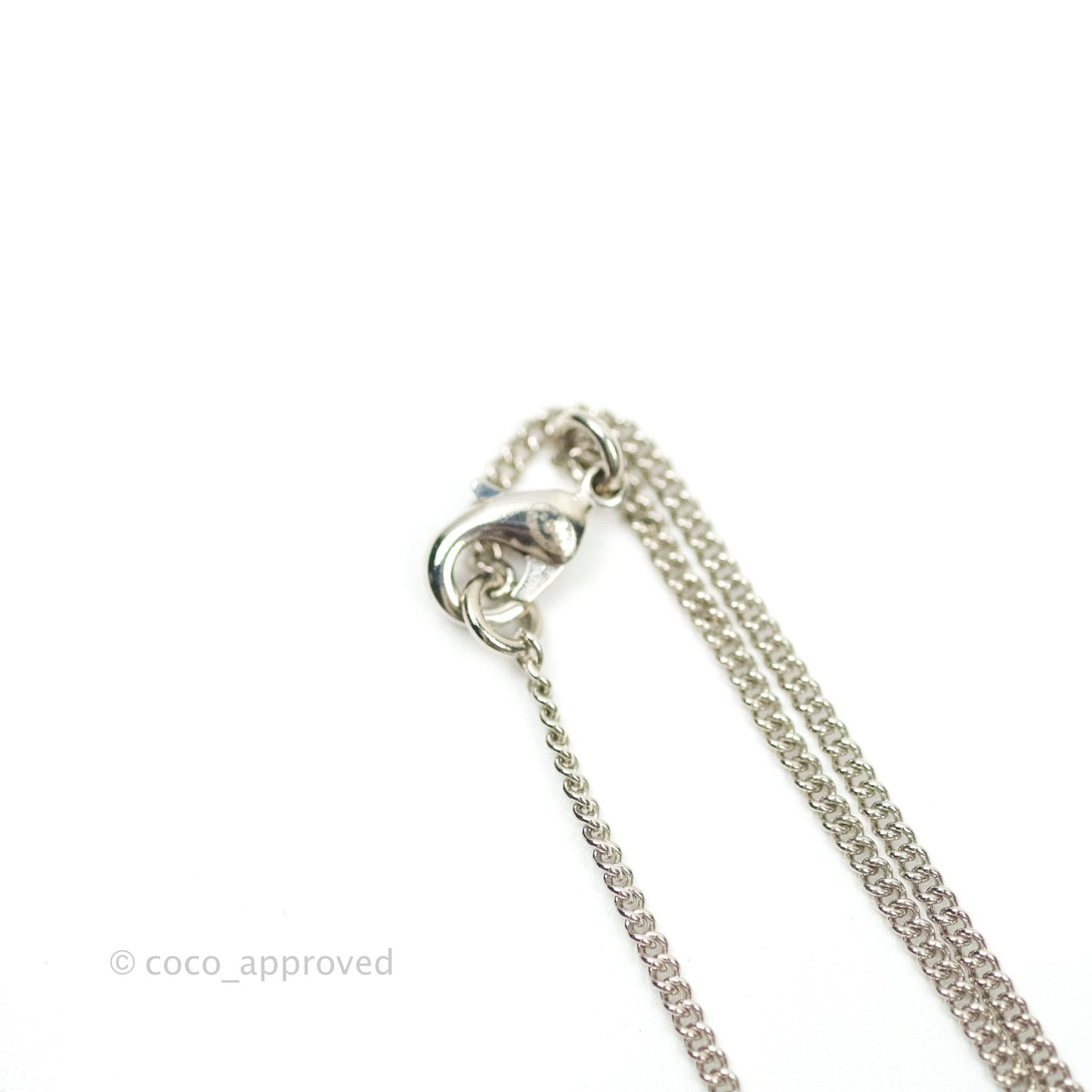 Chanel Crystal Silver CC Drop Necklace 18S