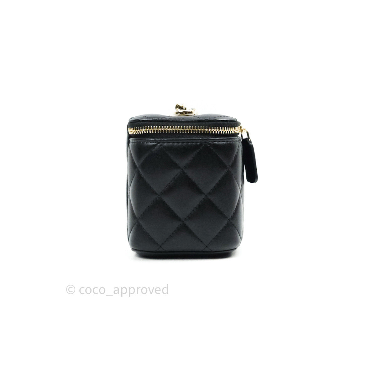 Chanel Vanity Rectangular Trendy Black Lambskin Gold Hardware