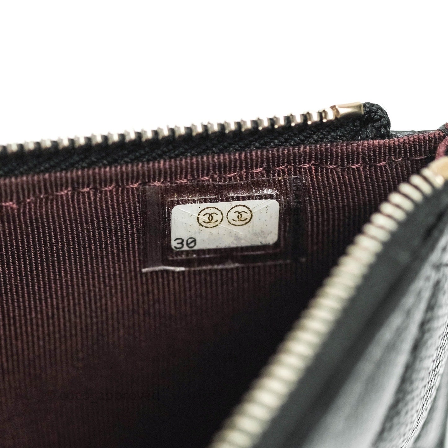 Chanel Classic Flat Black Caviar Wallet Pouch Silver Hardware