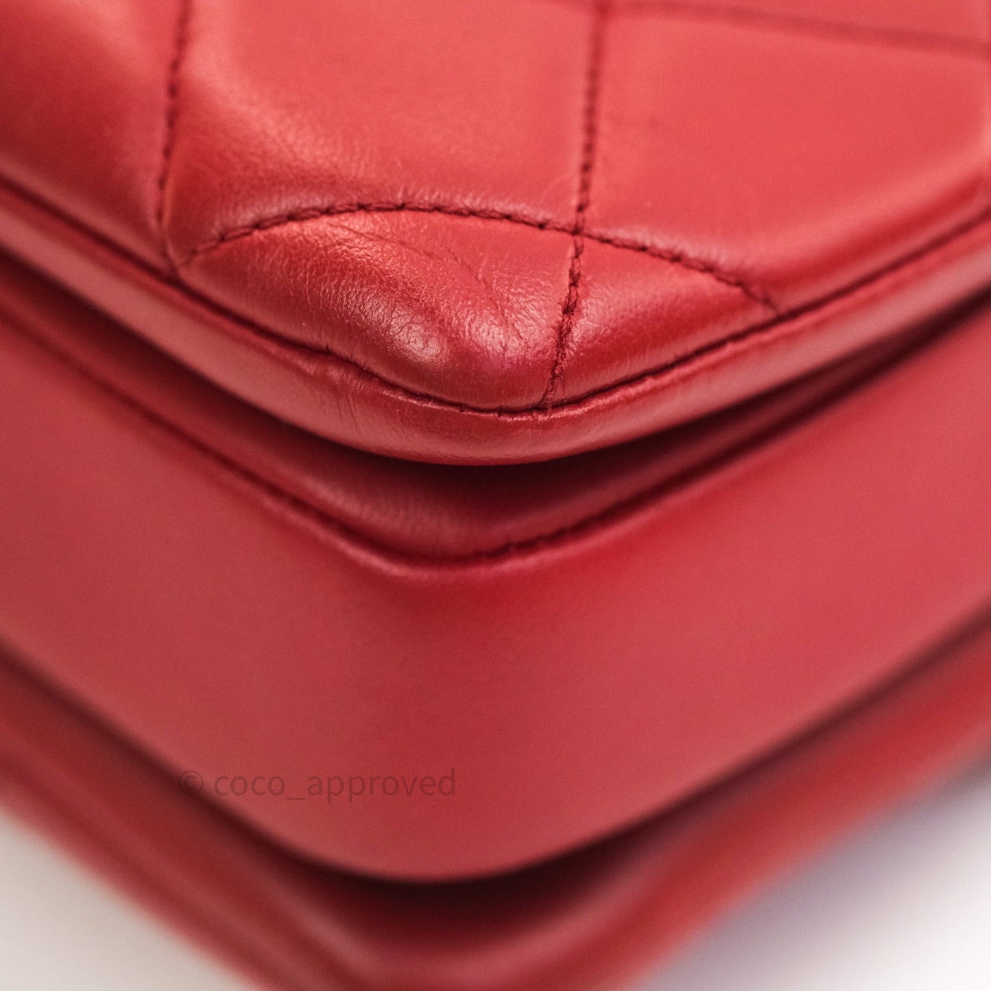 Chanel Quilted Small Trendy CC Flap Bag Red Lambskin Gold Hardware