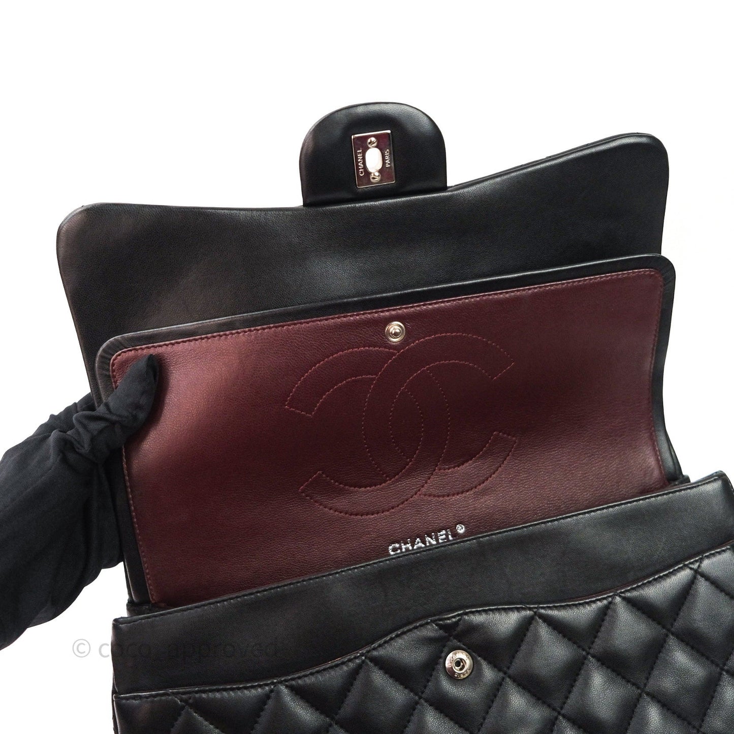 Chanel Jumbo Double Flap Black Lambskin Silver Hardware⁣⁣
