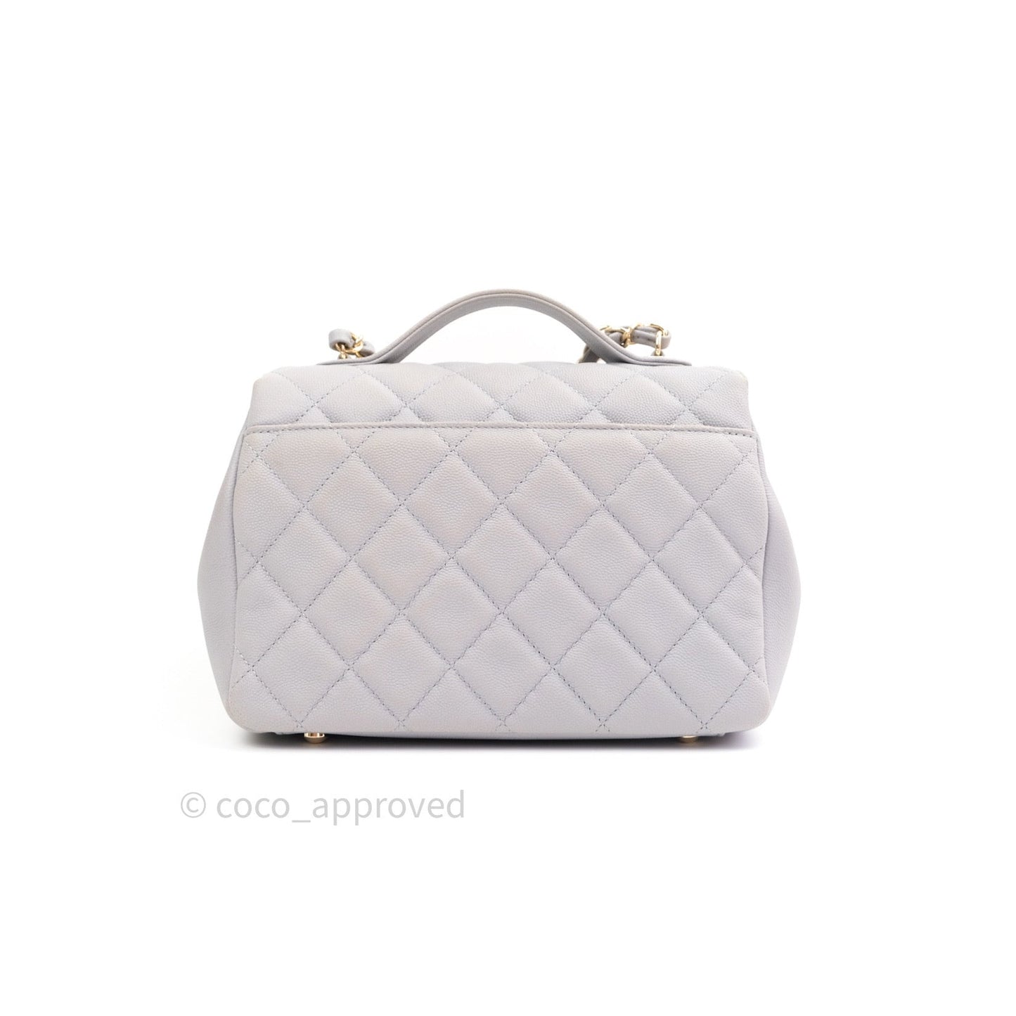 Chanel Quilted Medium Business Affinity Flap Grey Caviar Light Gold Hardware