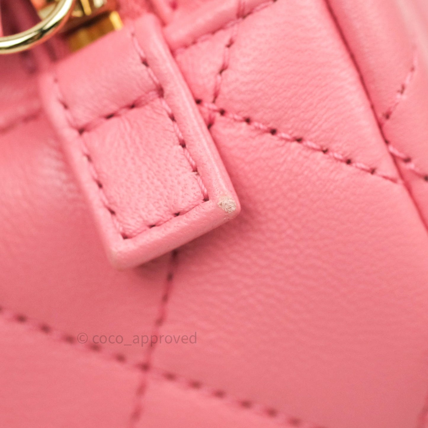 Chane Quilted Camera Pink Lambskin Gold Hardware