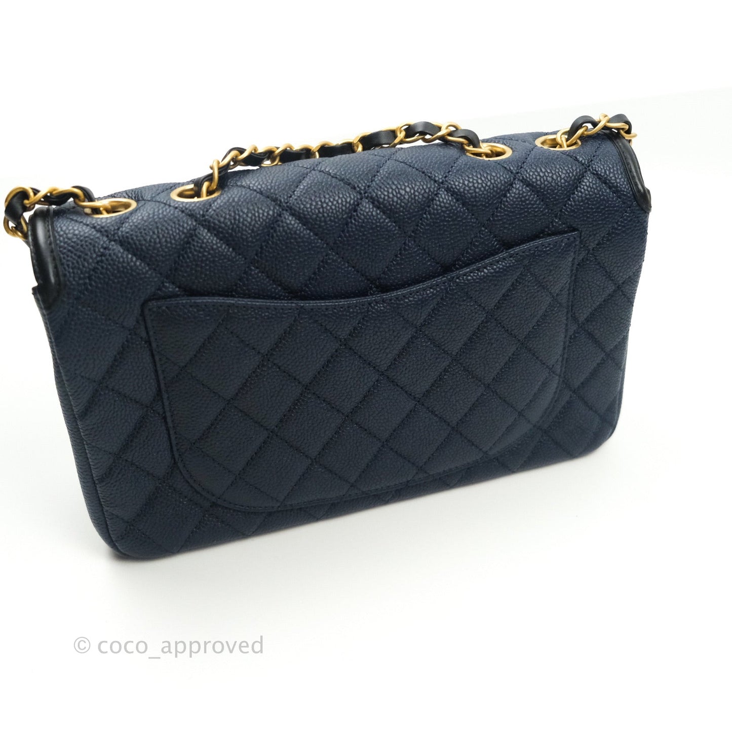 Chanel Quilted Medium CC Filigree Flap Navy Caviar