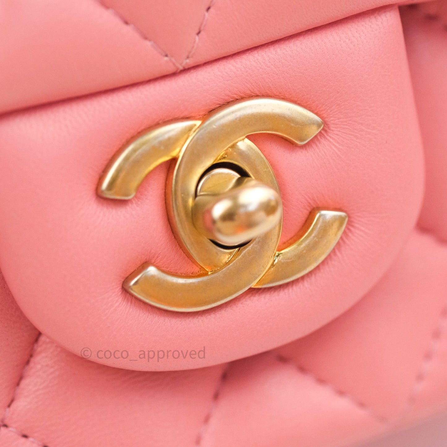 Chanel Mini Square Pink Lambskin Gold Hardware