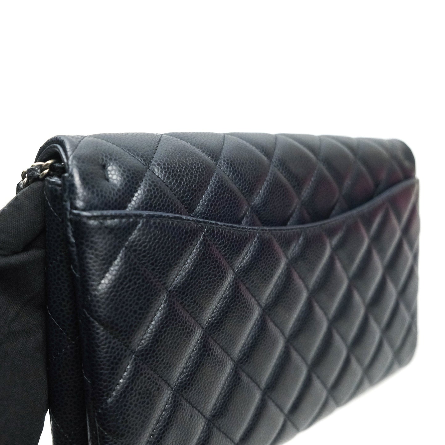 Chanel Quilted Clutch with Chain Dark Navy Ruthenium Hardware