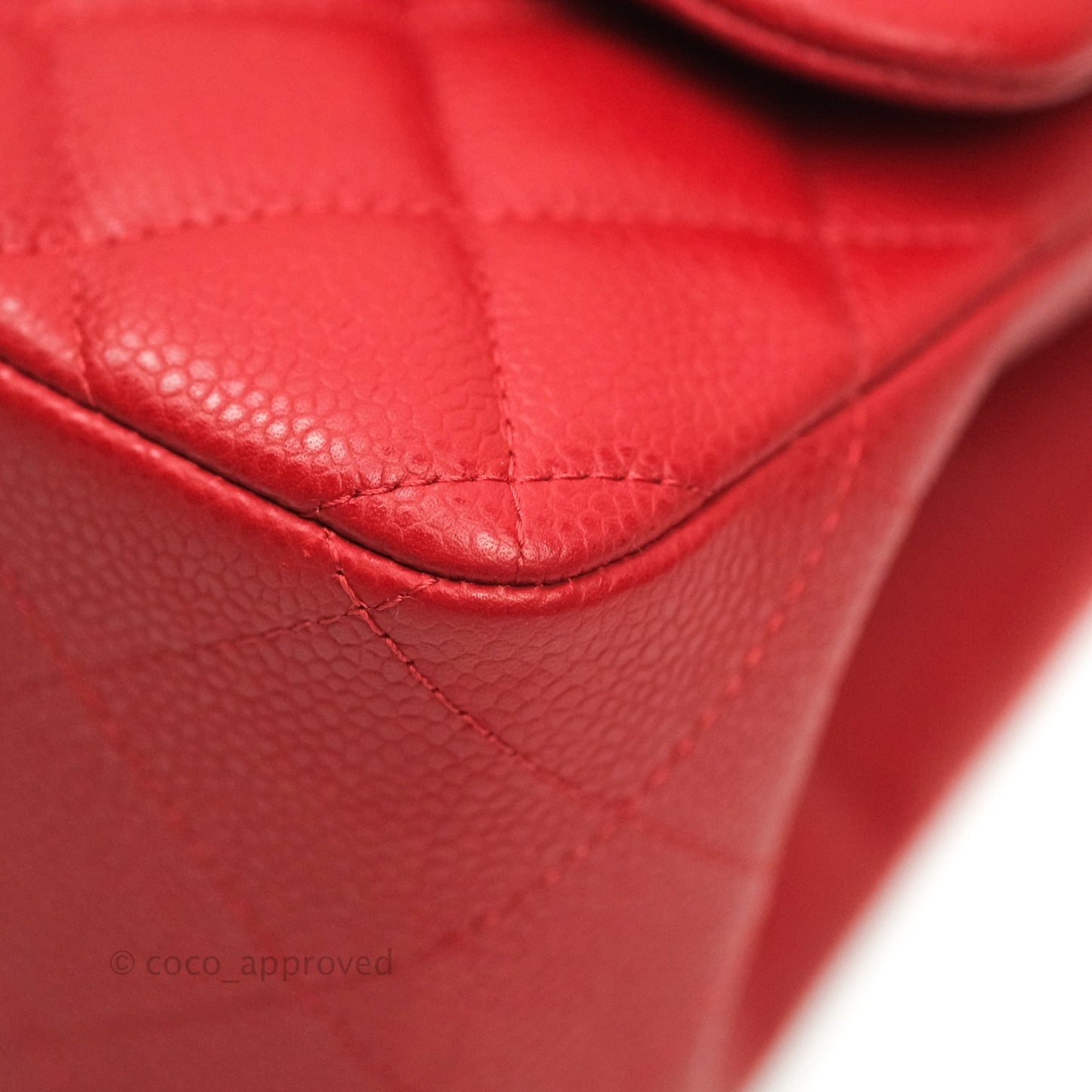 Chanel Classic Jumbo Double Flap Red Caviar Silver Hardware⁣⁣