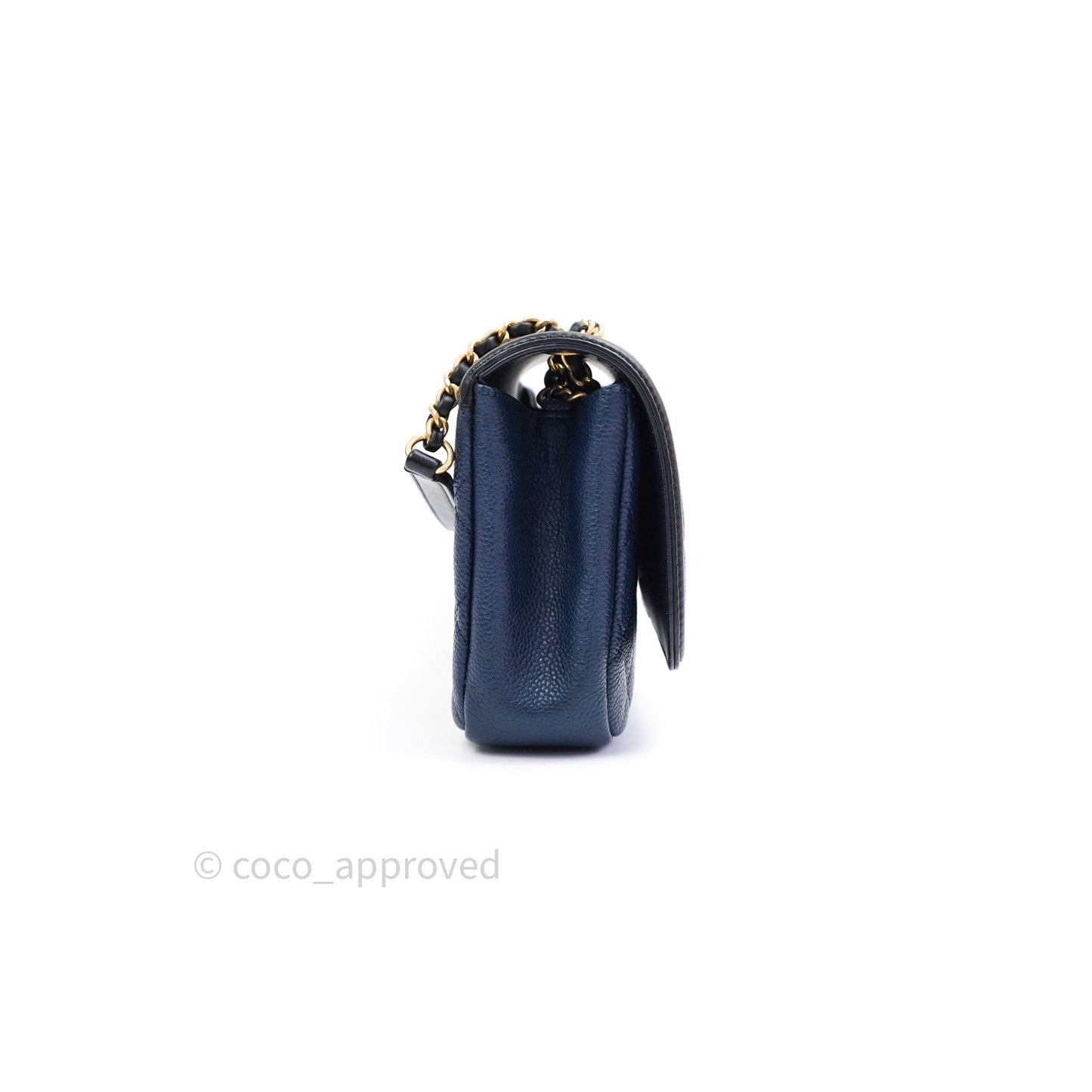 Chanel Caviar Quilted Small CC Filigree Flap Navy Black