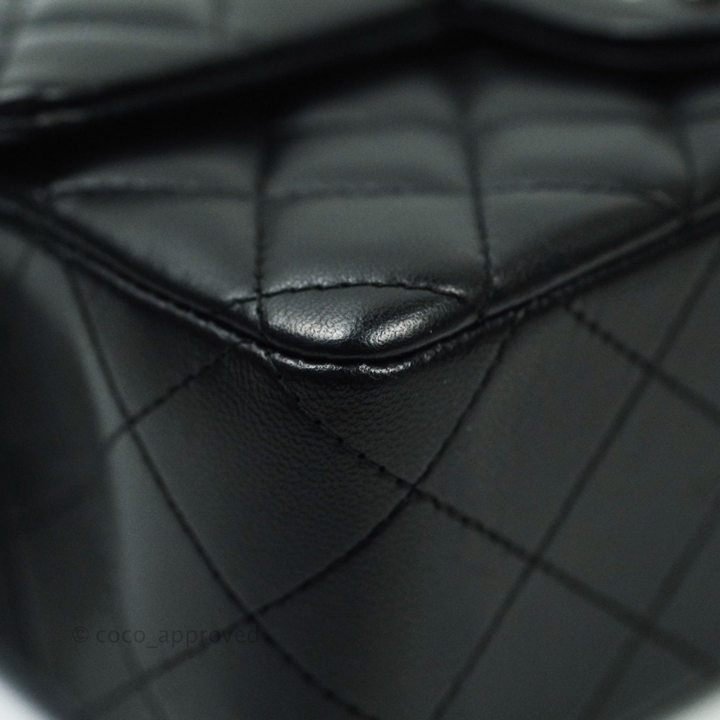 Chanel Quilted Mini Rectangular Black Lambskin Silver Hardware