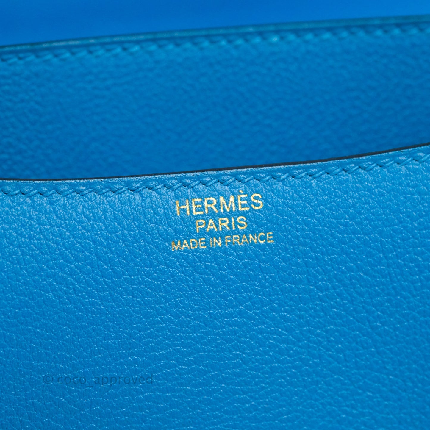 Hermès Constance 24 Bleu Frida Evercolor Gold Hardware