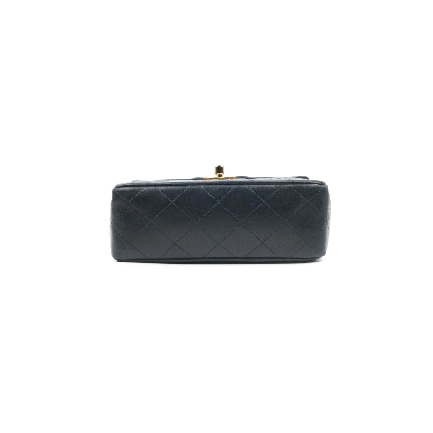 Chanel Vintage Mini Square Navy Lambskin 24K Gold Hardware