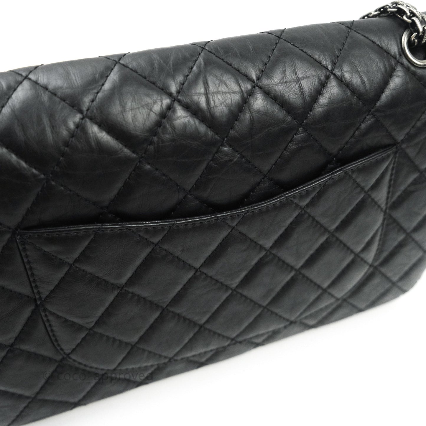 Chanel 2.55 Quilted Reissue 226 Black Aged Calfskin Ruthenium Hardware