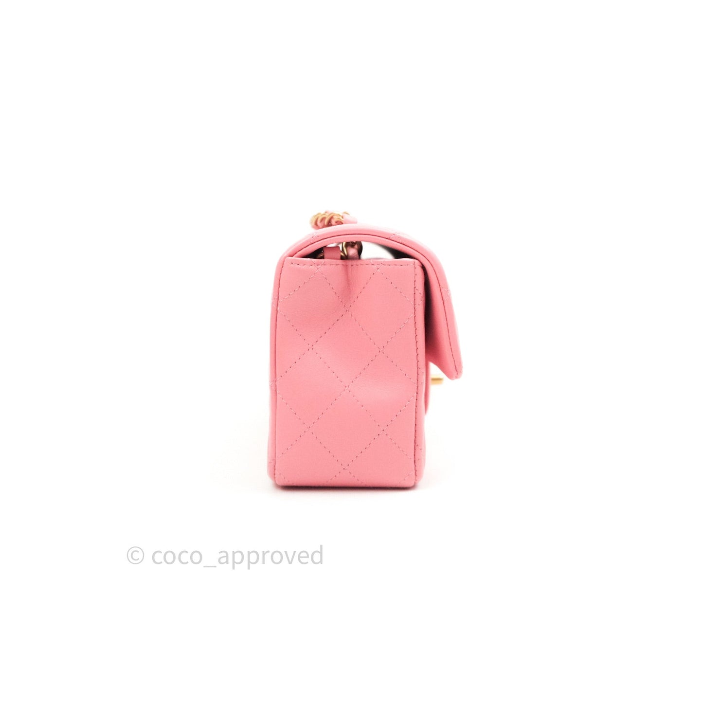 Chanel Quilted Mini Rectangular Pink Lambskin Gold Hardware