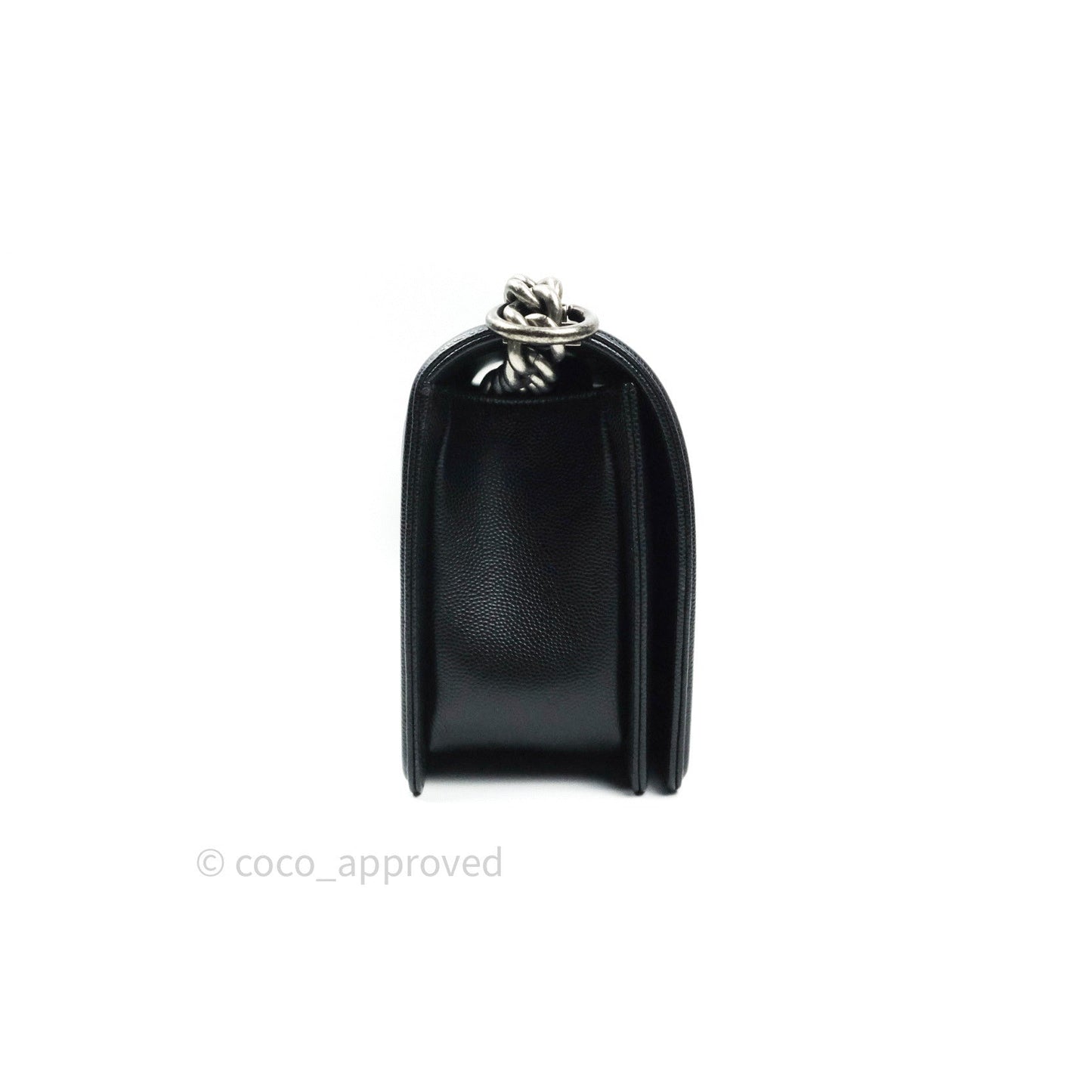 Chanel Boy Quilted Medium Black Caviar Ruthenium Hardware