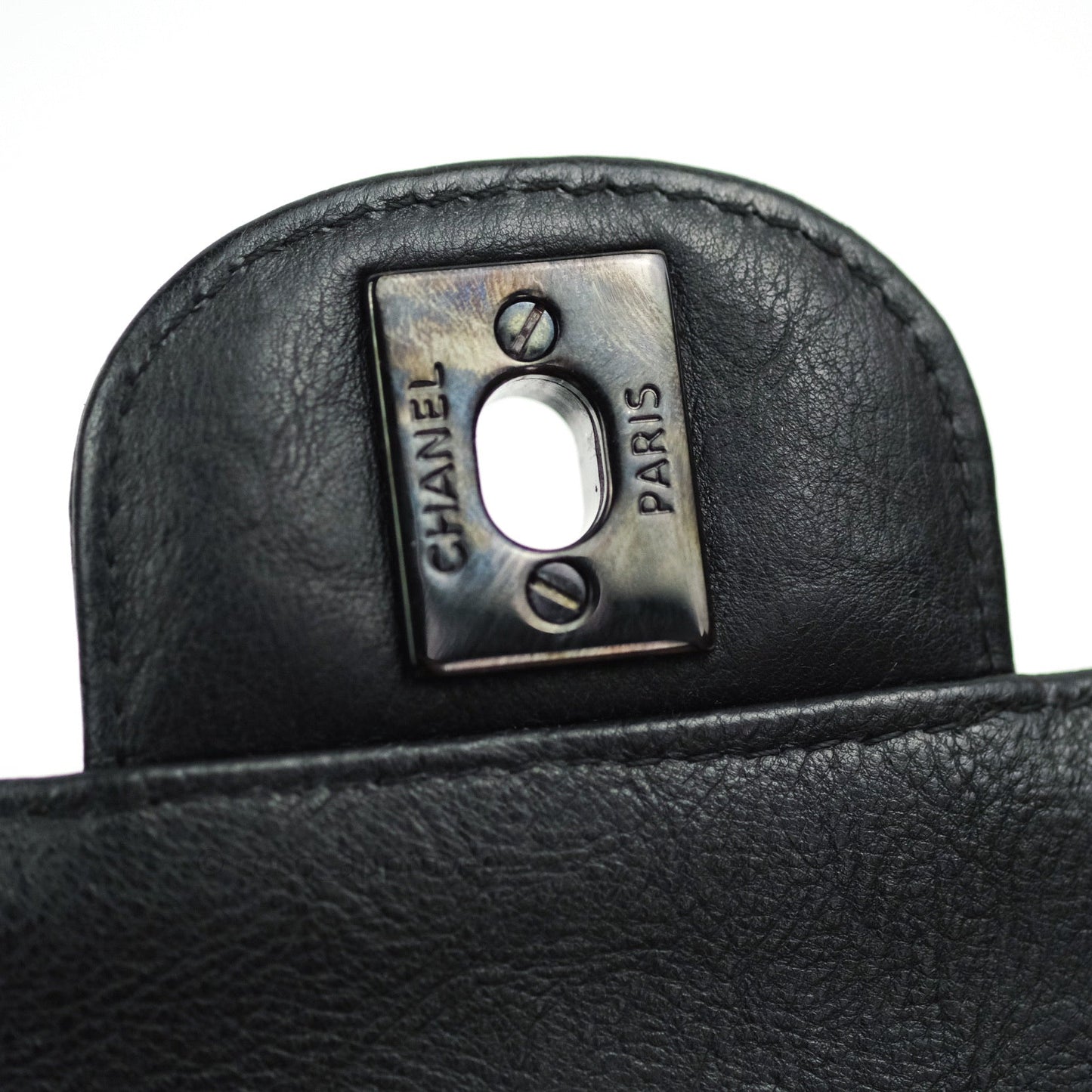 Chanel Quilted Mini Square Flap So Black Crumpled Calfskin