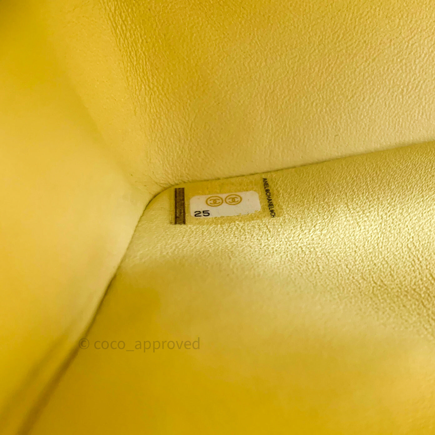 Chanel Classic M/L Medium Double Flap Bag Light Yellow Caviar Silver Hardware