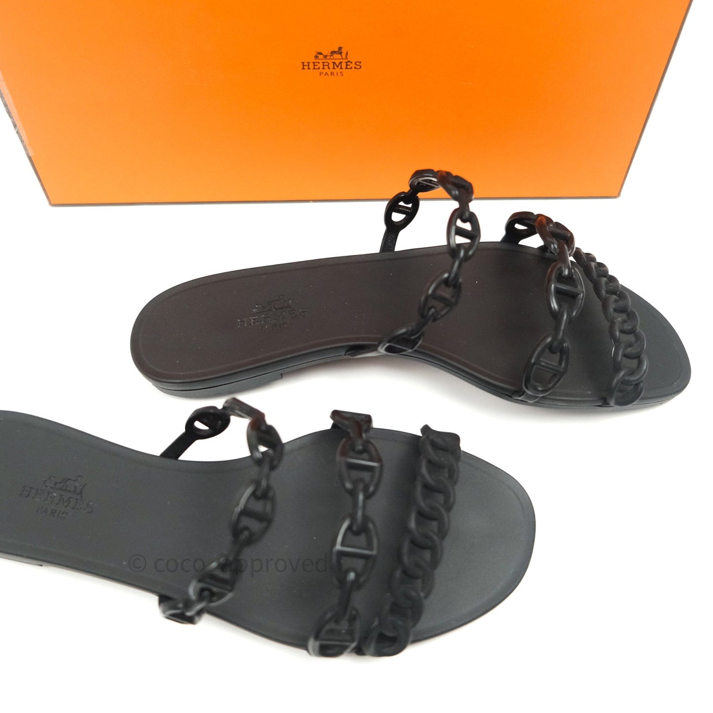 Hermès Rivage Sandals Black Size 36