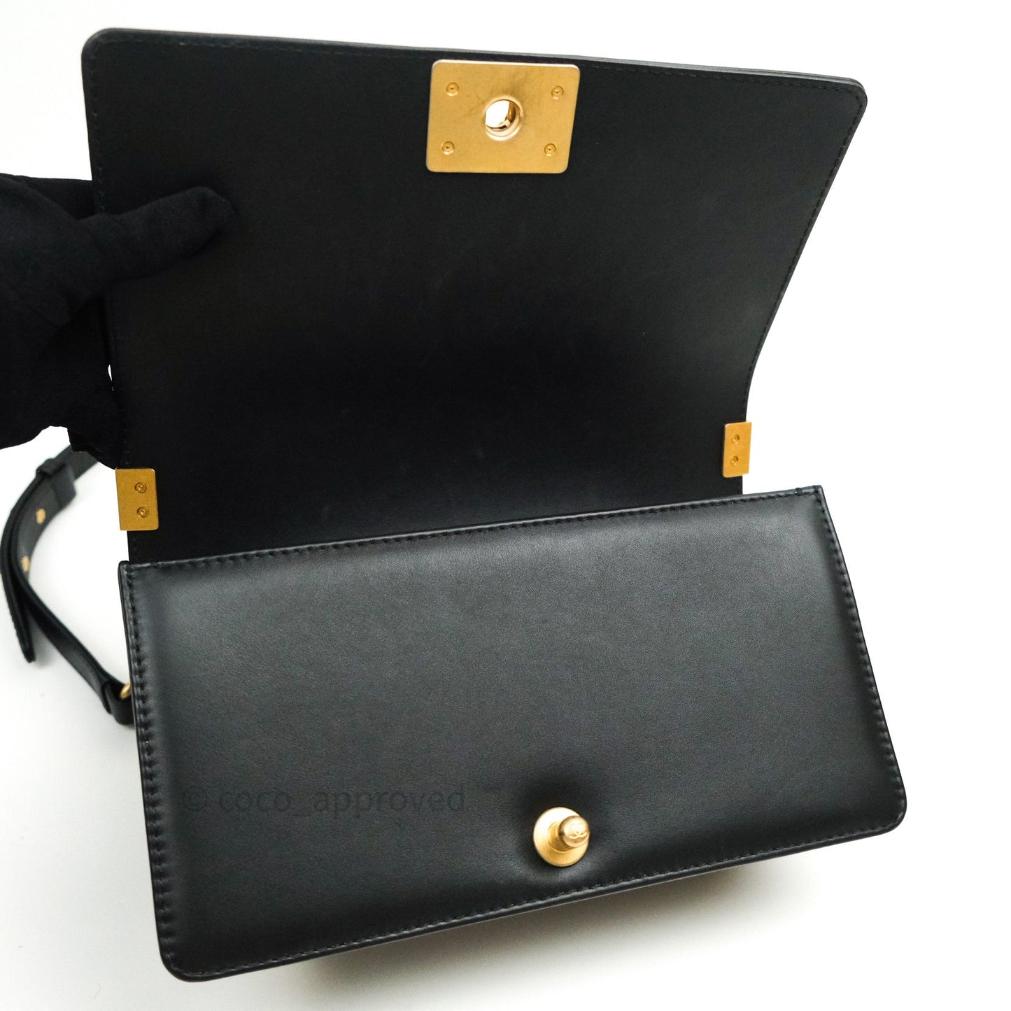 Chanel Boy Quilted Medium Black Calfskin Gold Hardware 20C