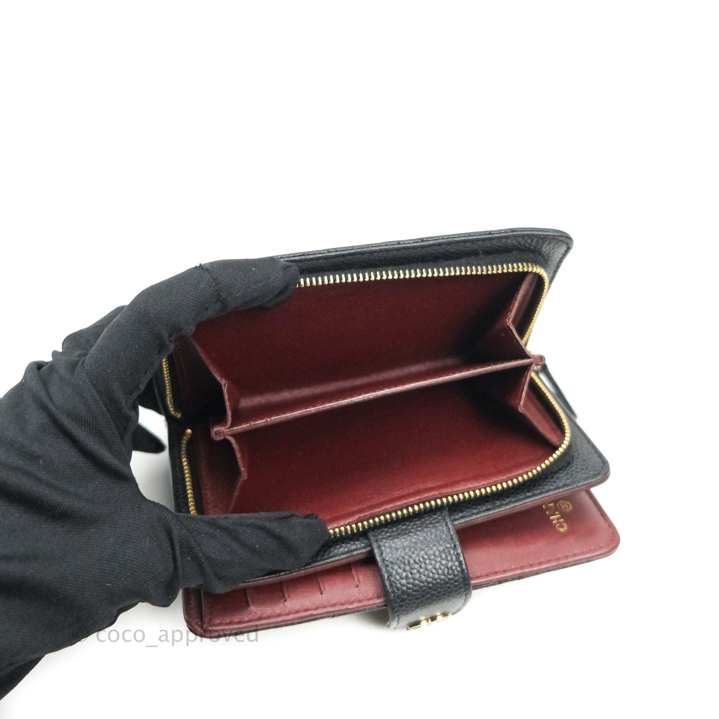 Chanel Timeless Black Caviar Wallet Gold Hardware