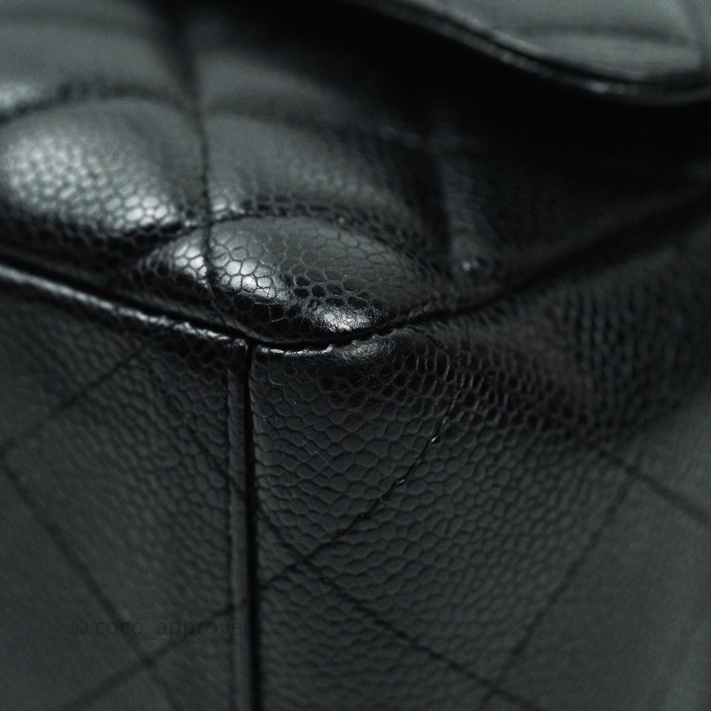 Chanel Quilted Maxi Single Flap Black Caviar Silver Hardware
