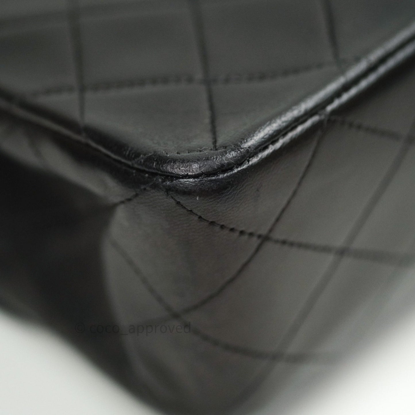 Chanel Classic Vintage Double Flap M/L Black Lambskin Gold Hardware