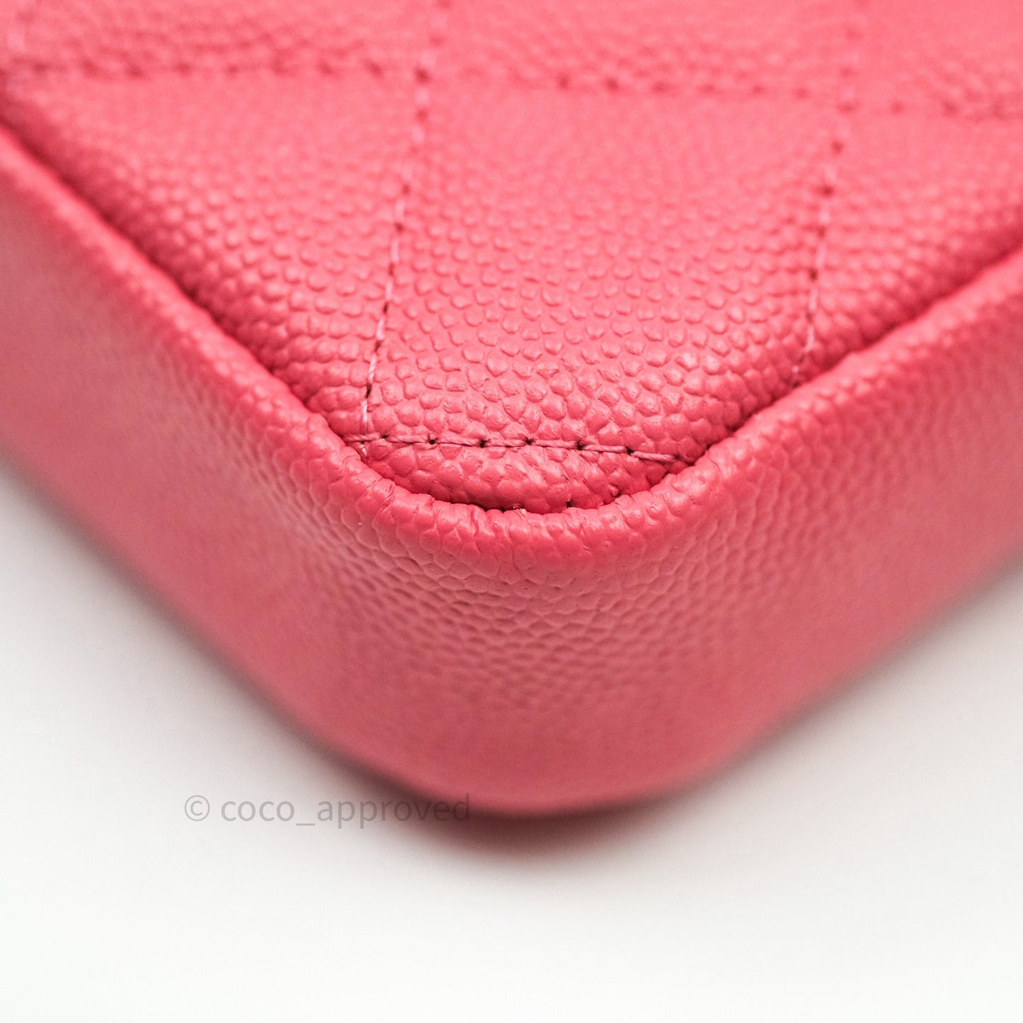 Chanel Quilted Clutch With Chain Pink Caviar Gold Hardware