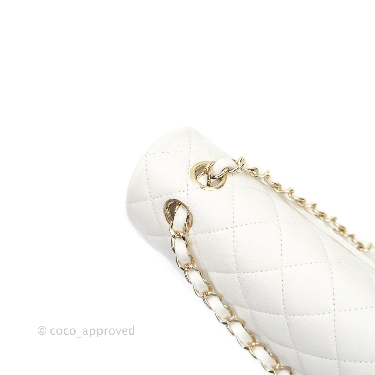 Chanel Classic Small S/M Flap Ivory White Caviar Gold Hardware