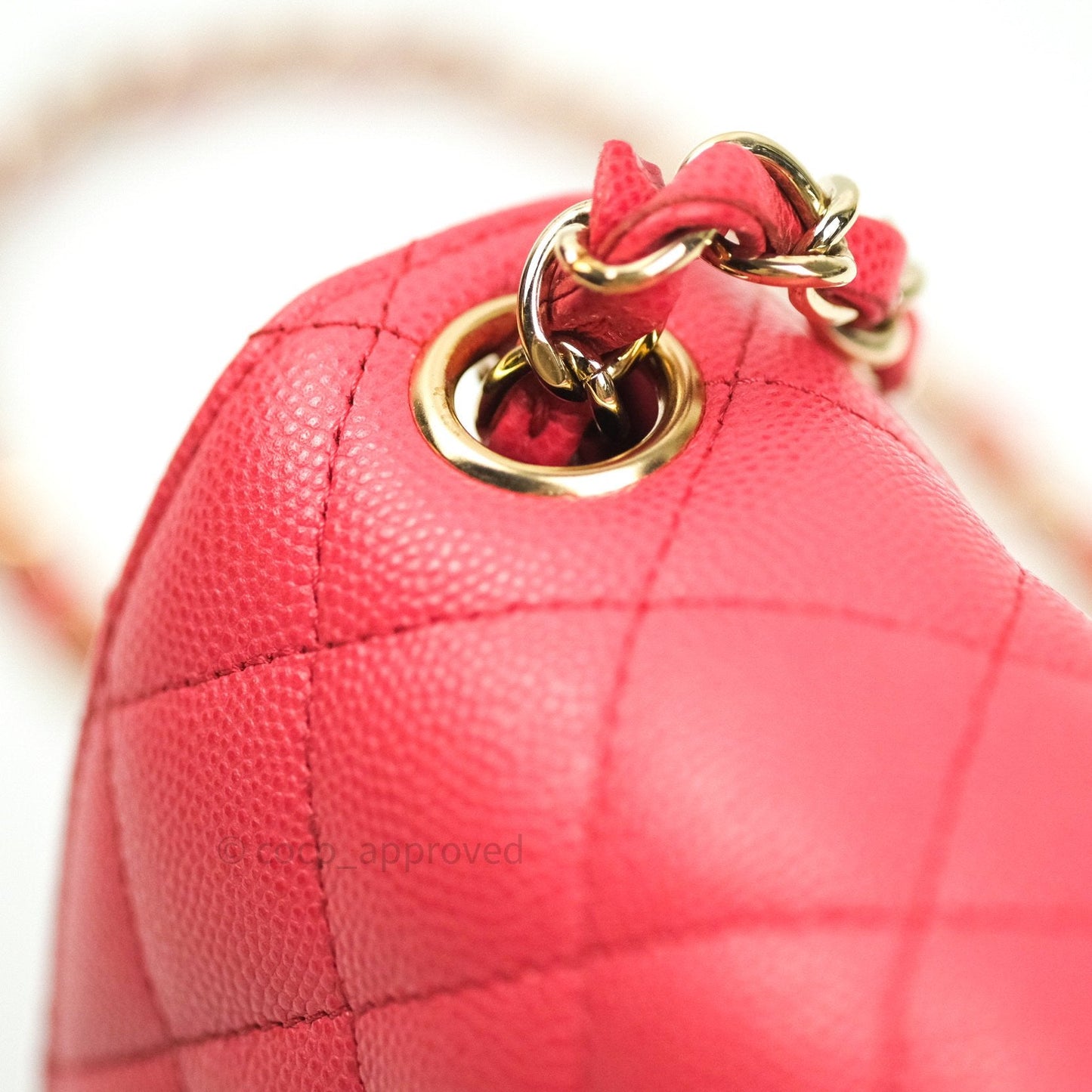 Chanel Mini Square Pink Caviar Gold Hardware 17C