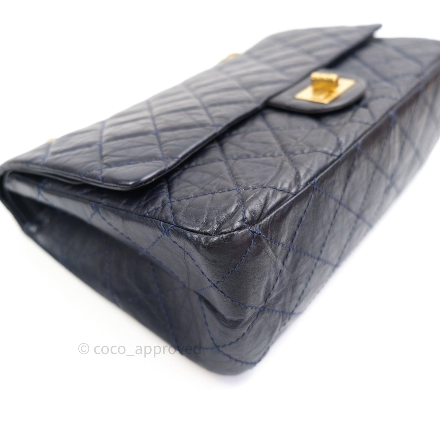 Chanel Reissue Quilted Aged Calfskin Dark Navy Gold Hardware 227
