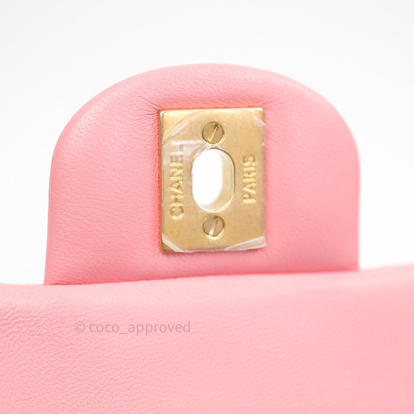 Chanel Mini Square Pink Quilted Lambskin Gold Hardware