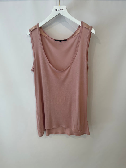 Luxury Gucci Dusty Pink Tank Top with Small Luxury Gucci Logo Size Small (UK 8)