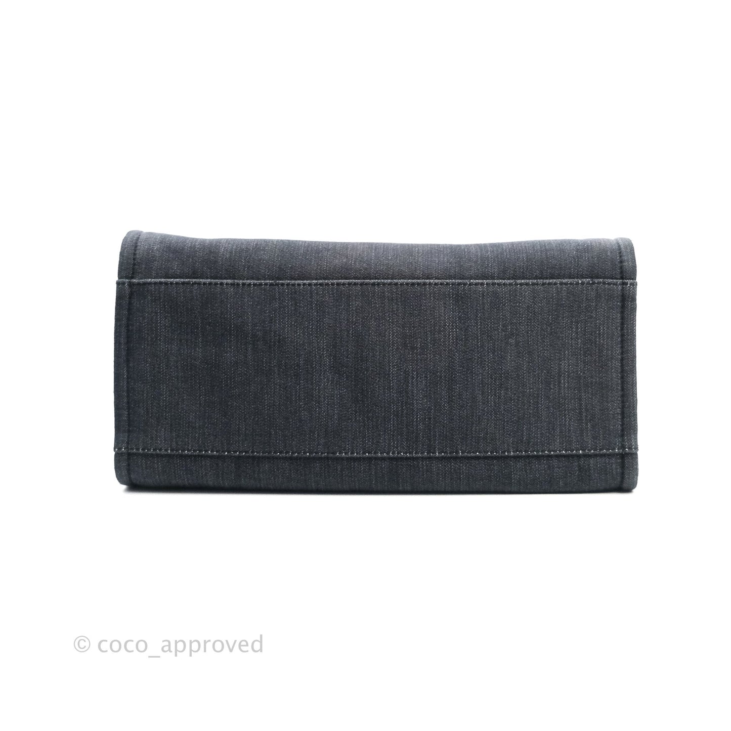 Chanel Large Denim Deauville Tote Bag Navy Silver Tone