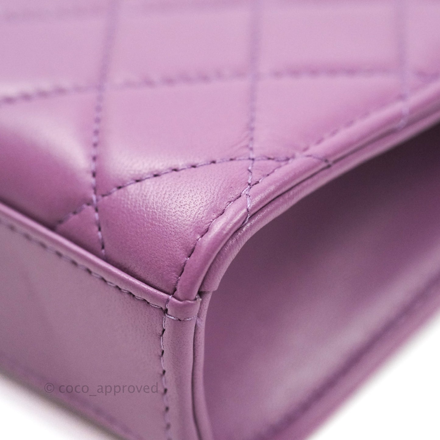Chanel Classic Quilted Purple Silver Hardware Phone Holder