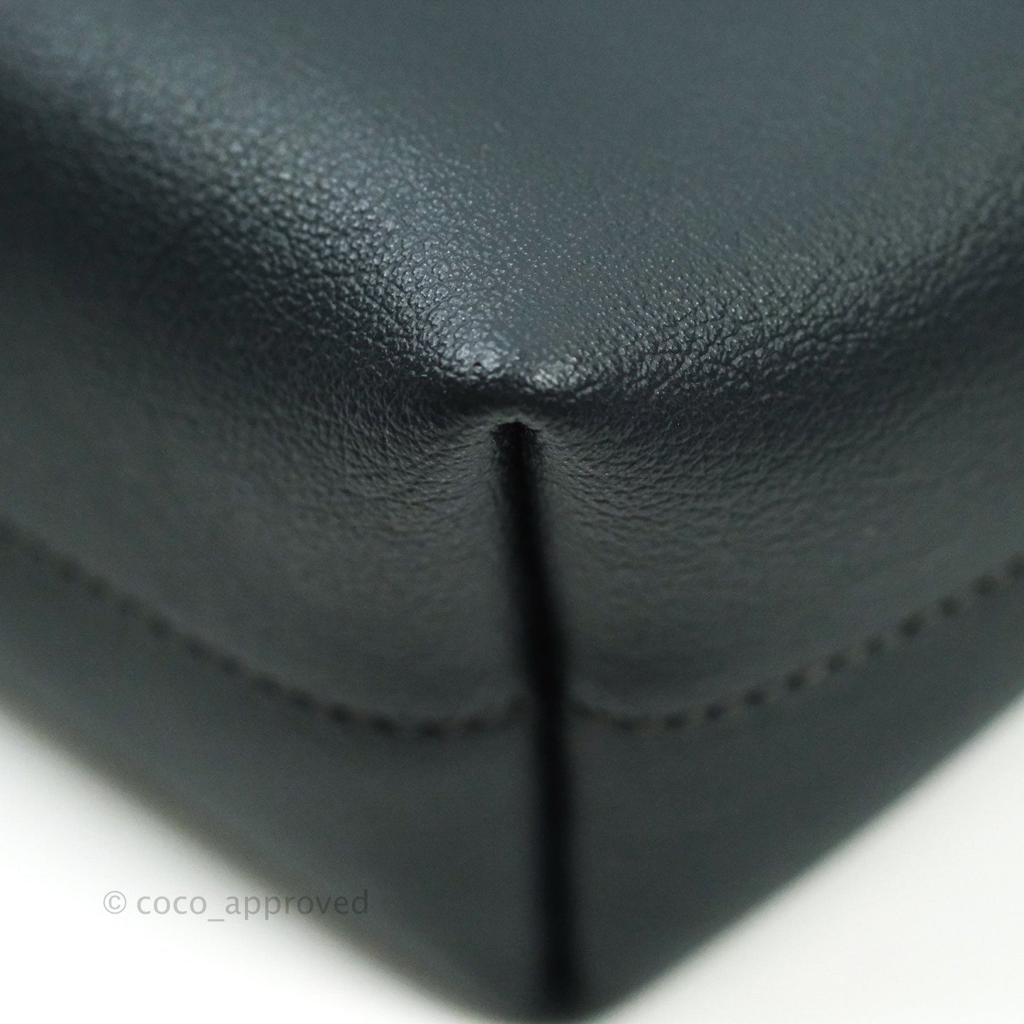 Saint Laurent Calfskin Shopping Tote Bag Dark Grey