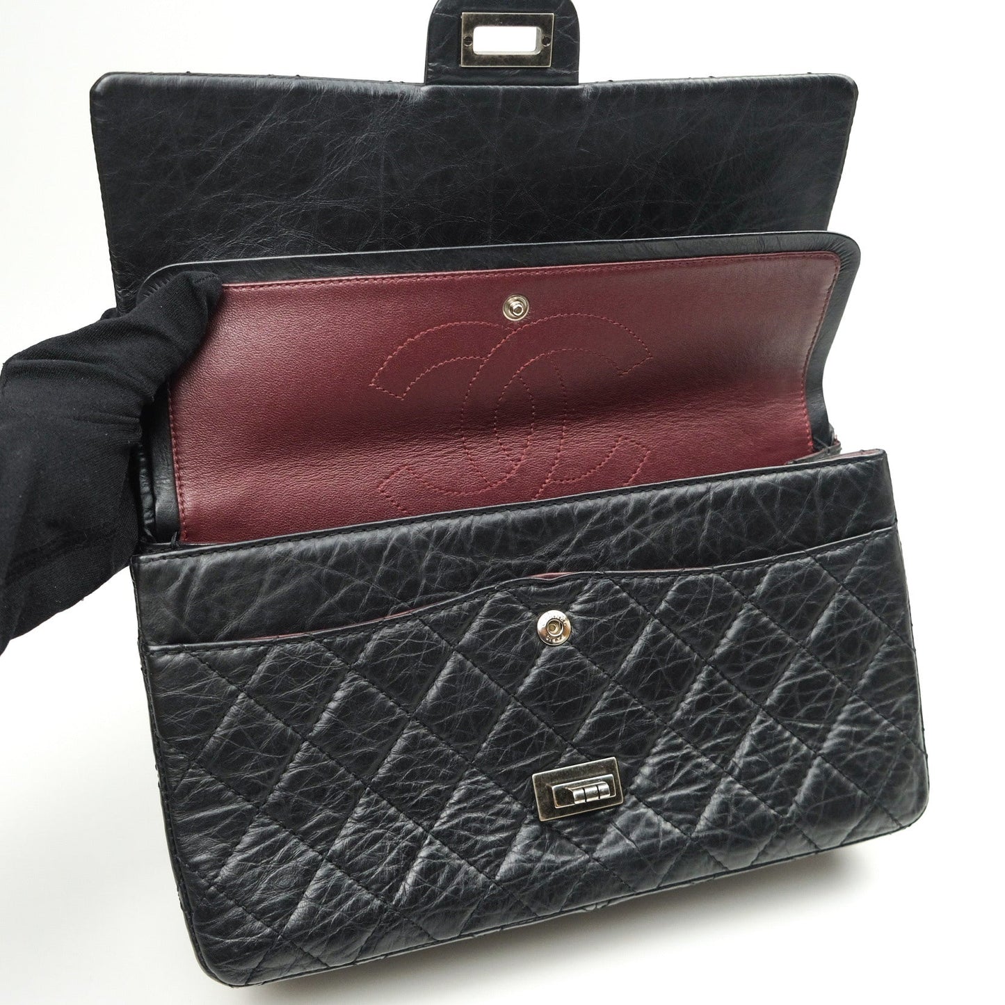 Chanel Reissue Quilted Aged Calfskin Black Ruthenium Hardware 226