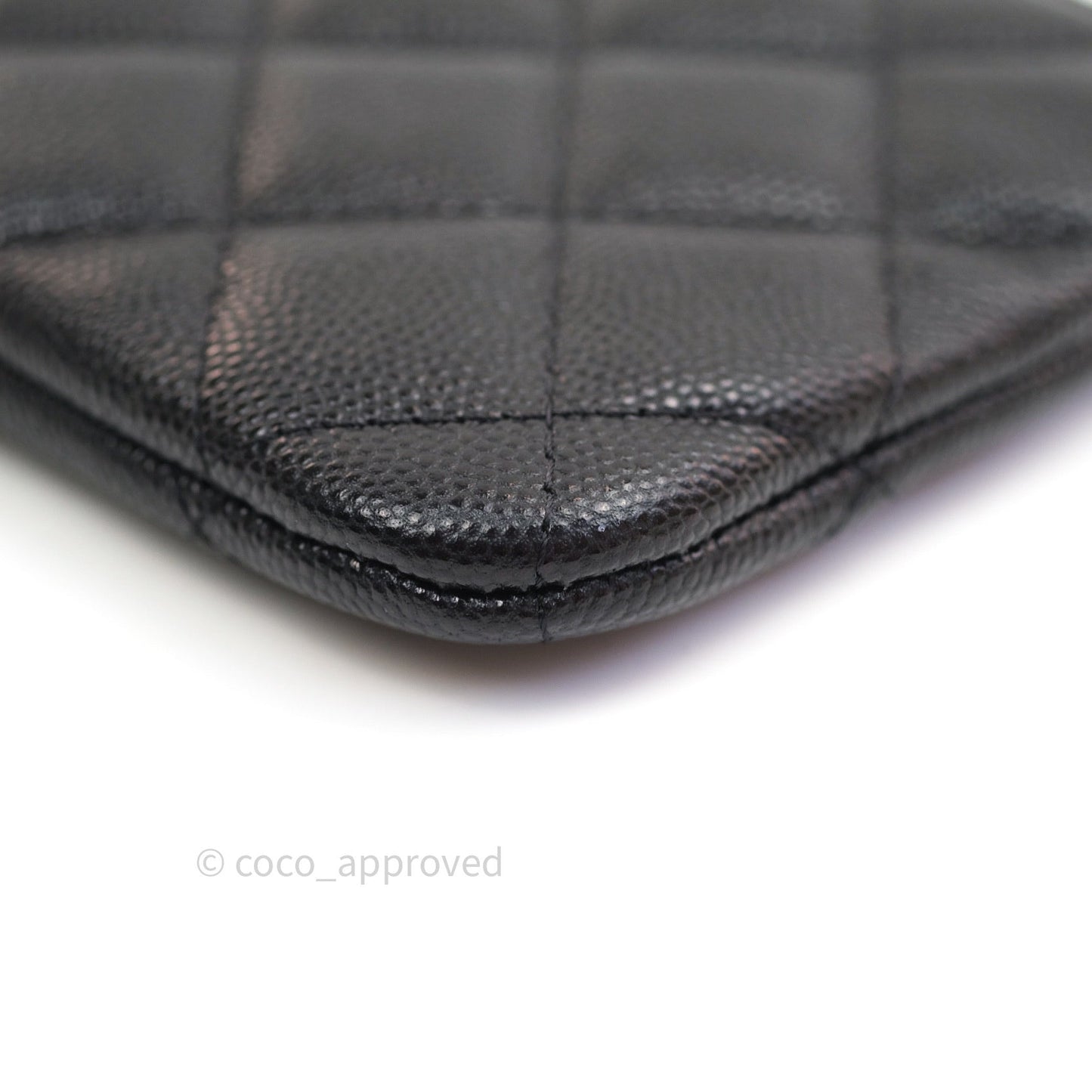 Chanel Quilted Mini O Case Black Caviar Gold Hardware